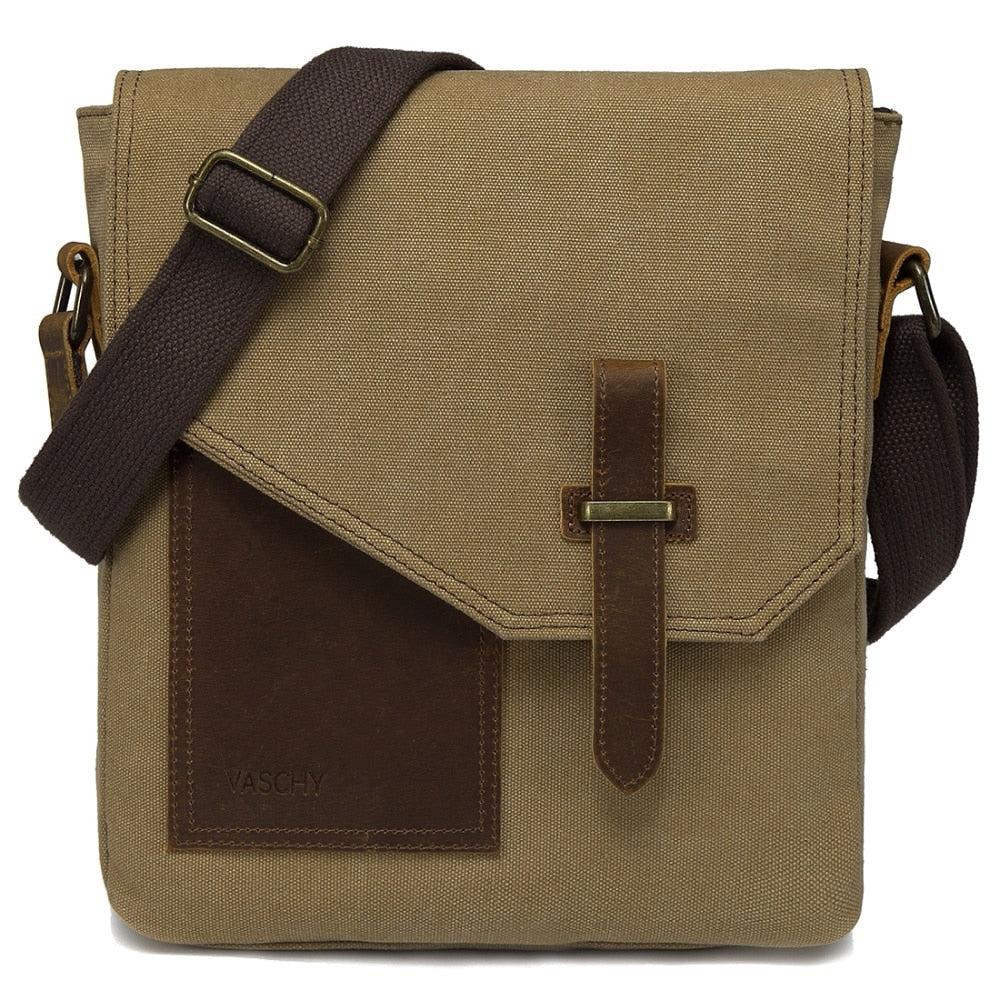 VASCHY Lightweight Irregular Men's Small Messenger Bag