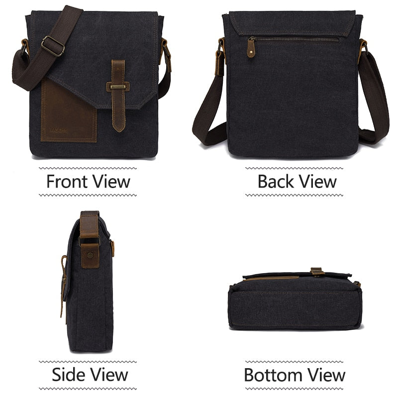 VASCHY Lightweight Irregular Men's Small Messenger Bag