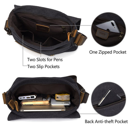 VASCHY Lightweight Irregular Men's Small Messenger Bag