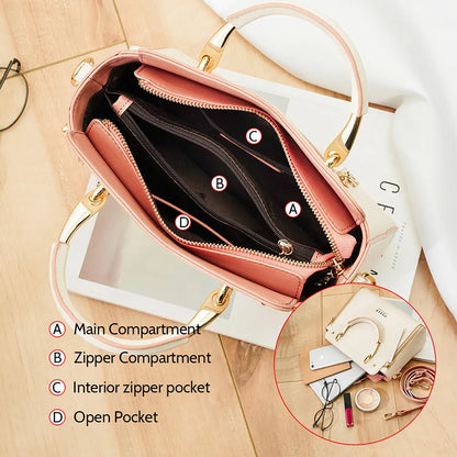 FOXER Split Leather Handbags Women Purse Chic