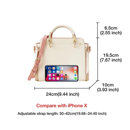 FOXER Split Leather Handbags Women Purse Chic