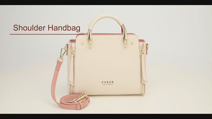 FOXER Split Leather Handbags Women Purse Chic