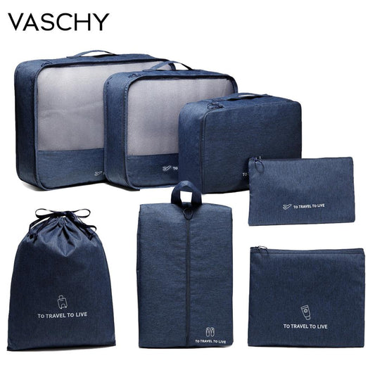 VASCHY 7pcs/set Travel Organizer Storage