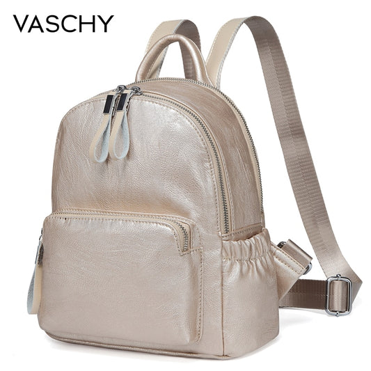 VASCHY Golden Mini Backpack Purse